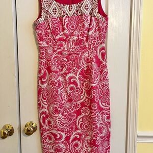 Alex Marie Pink and Cream Paisley Midi Dress size 4 ptp 16 length 37